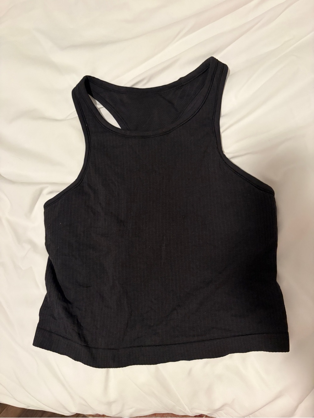 Lululemon Ebb To Street Cropped Racerback Tank Top Size 8 in black